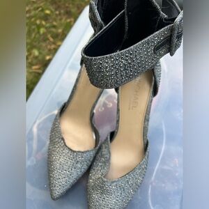 Heels. Silver and glittery